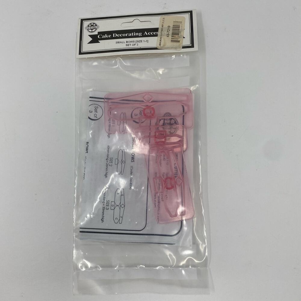 Jem Cutters small bows 1-3 set of 3 NEW cake decorating fondant